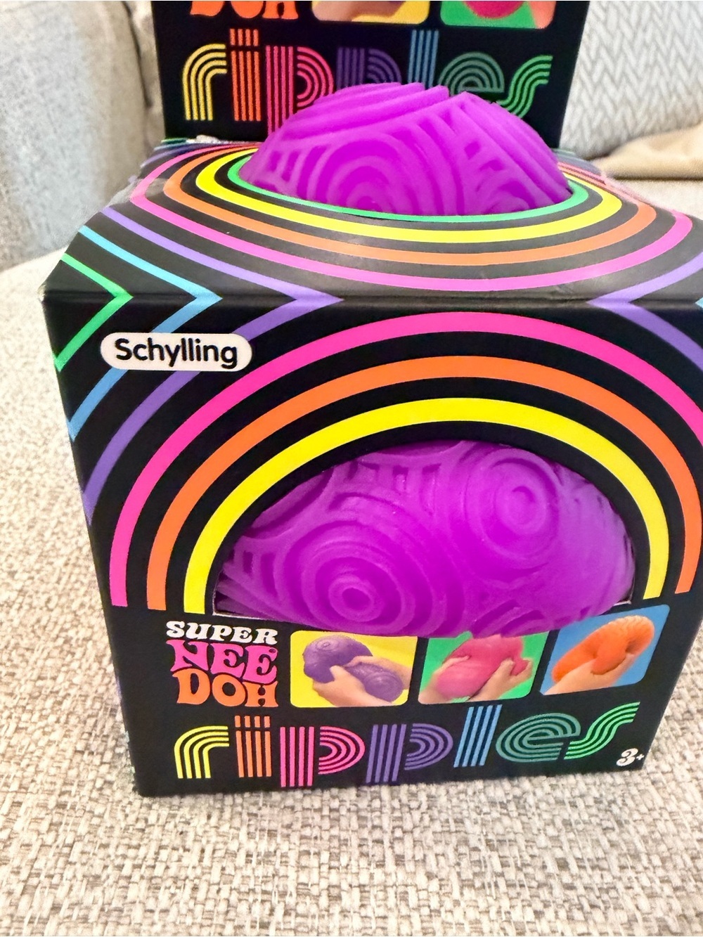 Rare Super NeeDoh Ripples XL Giant Sensory Squishy Fidget Ball Purple NIB - Picture 2 of 12